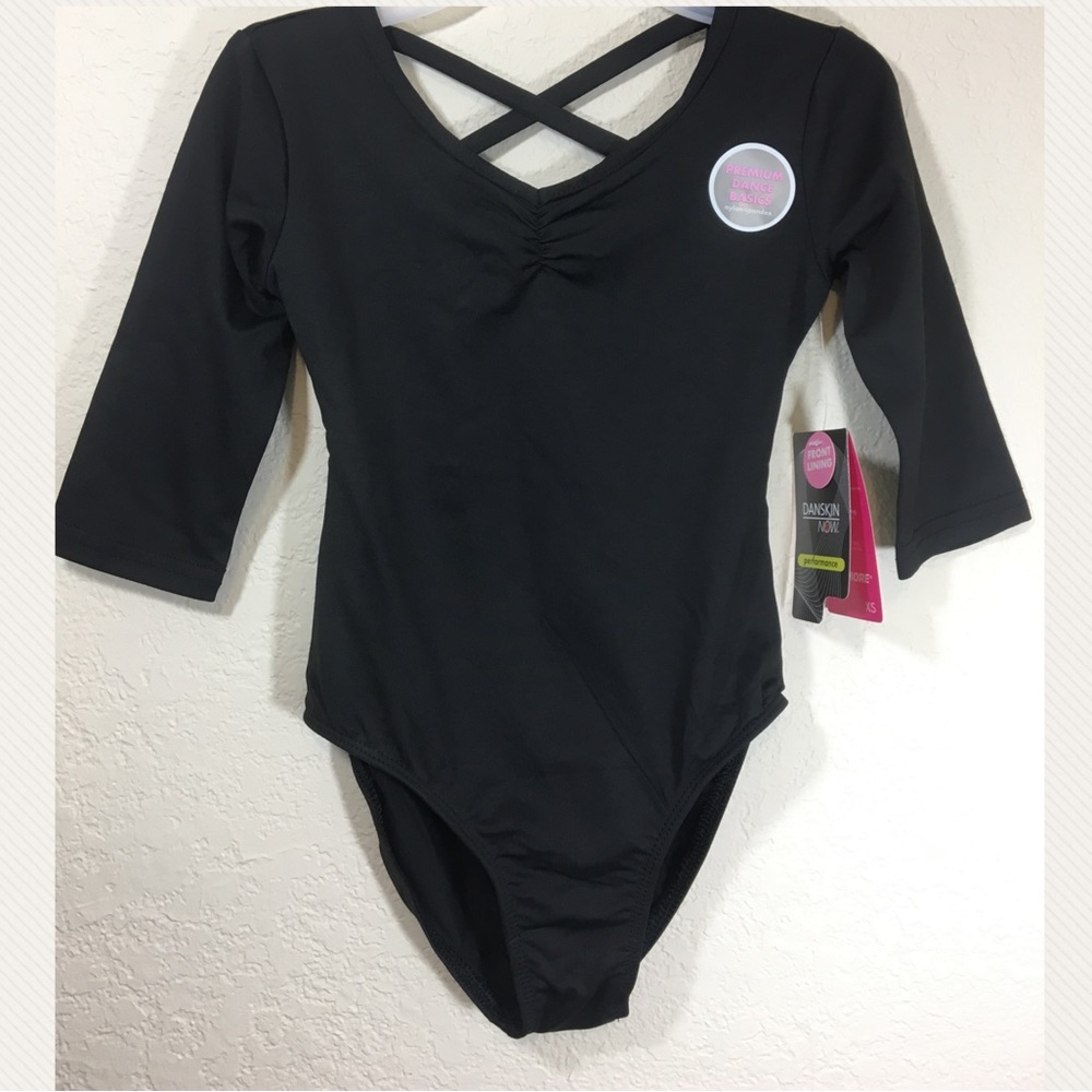 Girl’s Elbow Sleeve Leotard with Front Liner, Premium Dance